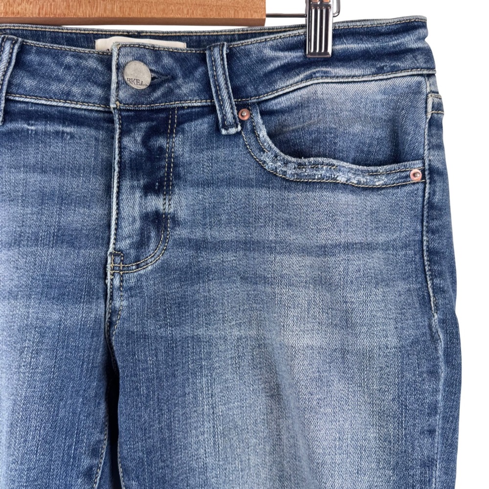 BKE Stella Ankle Skinny Jeans Womens 29 Blue Distressed Low Rise Frayed Hem